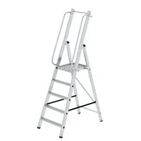 MUNK Stehleiter 51095 ML, 1x 5 Stufen, silber, Aluminium 4031405510951 MUNK