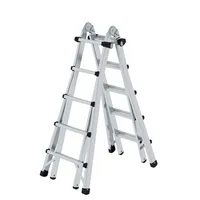 MUNK Teleskopleiter 32017 oTraverse, 4x 5 Stufen, silber, Aluminium 4031405320178 MUNK