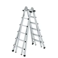 MUNK Teleskopleiter 32019 oTraverse, 2x 6 Stufen, silber, Aluminium 4031405320192 MUNK