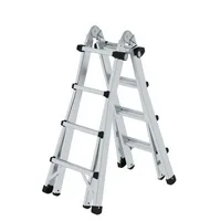 MUNK Teleskopleiter 32015 oTraverse, 4x 4 Stufen, silber, Aluminium 4031405320154 MUNK