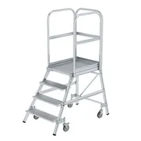 MUNK Podestleiter 50104, 1x 4 Stufen, silber, Aluminium 4031405501041 MUNK