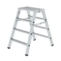 MUNK Trittleiter 50096, 2x  4 Stufen, silber, Aluminium 4031405500969 MUNK