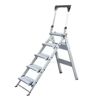MUNK Trittleiter 53105, 1x 5 Stufen, silber, Aluminium 4031405531055 MUNK