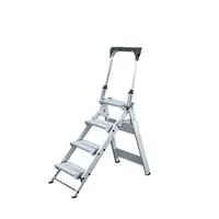MUNK Trittleiter 53104, 1x 4 Stufen, silber, Aluminium 4031405531048 MUNK