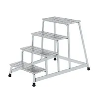 MUNK Podestleiter 50010, 1x 4 Stufen, silber, Aluminium 4031405500105 MUNK