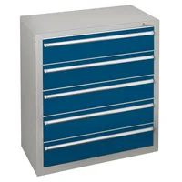 SCHULTE Schubladenschrank 36285 5 Schübe 100 x 110 x 50 cm blau grau abschließbar 4004514276933 SCHULTE