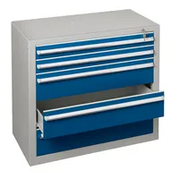 SCHULTE Schubladenschrank 36288 2/3 5 Schübe 100 x 90 x 50 cm blau grau abschließbar 4004514276964 SCHULTE