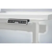 RAU Schreibtisch Adlatus 100, elektrisch höhenverstellbar, 65-130cm (H), 125x80cm (BxT), rechteckig, weiß / lichtgrau 4040376536754