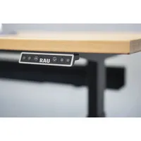 RAU Schreibtisch Adlatus 100, elektrisch höhenverstellbar, 65-130cm (H), 150x80cm (BxT), rechteckig, buche / tiefschwarz 40403765367