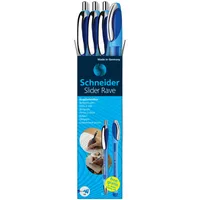 AKTION: Schneider Kugelschreiber Slider Rave XB hellblau/dunkelblau, Schreibfarbe: blau, 3 St. + GRATIS Schneider Kugelschreiber Slider Memo XB