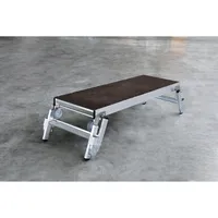 MUNK Arbeitsplattform 30414, 2x 2 Stufen, silber/braun, Aluminium/Holz 4031405304147 MUNK