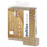 Falthandtücher Satino PureSoft 278110 24x21cm 2-lagig Zickzack (V-Falz) soft beige 100 % recycelter Karton 4000735364190 We 4032 Blatt