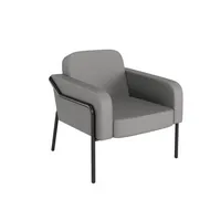 meet powered by Paperflow Sessel MEDSO L Rund grau schwarz Kunstleder 3660141964622 meet powered by Paperflow