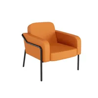 meet powered by Paperflow Sessel MEDSO L Rund orange schwarz Kunstleder 3660141964646 meet powered by Paperflow