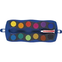 Faber-Castell CONNECTOR Farbkasten - 12 Farben, inkl. Deckweiß, blau 4005401250012 Faber-Castell