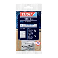 Tesa Klebepads 70064-00000 Powerstrips KITCHEN Refill, 15 Stück, 90x4x175mm (LxBxT), wiederablösbar 4063565472787 Tesa 15 Stück