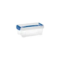 Tontarelli Aufbewahrungsbox Combi Box Henkel 8034299ABM, 2,5 Liter, mit Clipdeckel, außen 272x170x102mm, Kunststoff transparent/ozeanblau 8