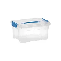 Tontarelli Aufbewahrungsbox Combi Box Henkel 8034301ABM, 13 Liter, mit Clipdeckel, außen 389x277x195mm, Kunststoff transparent/ozeanblau 80