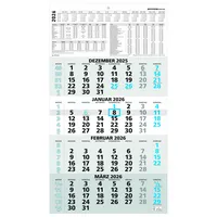 Zettler Viermonatskalender 959 33x59cm blau 2026