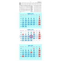 Zettler Dreimonatskalender 952 29,7x78cm blau/rot 2026