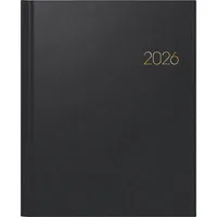 Brunnen Buchkalender 1076160906, Manager Wt 7 - weektimer, schwarz, 1 Woche / 2 Seiten, 21x26cm, 2026 4061947143737 Brunnen