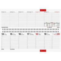 Rido Querkalender 70-36 121 916, septant, 1 Woche / 2 Seiten, 30,5x10,5cm (BxH) (307x105mm), 2026 4003273791305 Rido