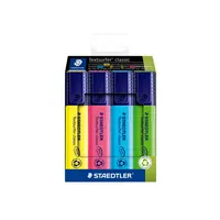 Staedtler Textmarker Textsurfer classic 364, 364 C4, Pack, neongelb, neonpink, neonblau, neongrün, 1-5mm Keilspitze 4007817109779 Staedtle 4 Stück