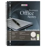 Landre Collegeblock 100555411 Business Office Notes, kariert / kariert, A4+, 80g, schwarz, 100 Blatt 4006144586185 Landre 100 Blatt