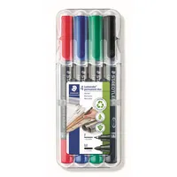 Staedtler Permanentmarker-Set Lumocolor duo, 348 WP4, Pack, 4-farbig sortiert, 0,6-1,5mm Rundspitze/doppel 4007817348079 Staedtler 4 Stück