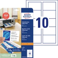 AVERY Zweckform C32010-10 Visitenkarten weiß 85 x 54 mm 185g 4004182242650 AVERY Zweckform 10 Stück