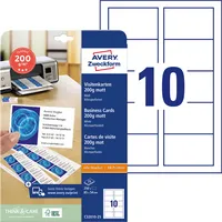 AVERY Zweckform C32010-25 Visitenkarten weiß 85 x 54 mm 185g 4004182242643 AVERY Zweckform 250 Stück