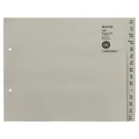 Leitz Kartonregister 1306-00-85, A bis Z, A4 halbe Höhe, 100 g/m², graue Taben, 6 x 15-teilig 4002432328499 Leitz