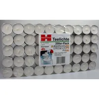 Müller Kerzen Teelichter FLATPACK 690820 weiß 3,9cm ca. 4 Stunden Brenndauer 4009078304221 Müller Kerzen 200 Stück
