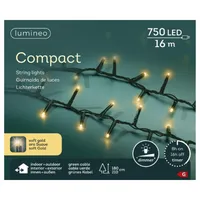 LUMINEO Lichterkette 495223 Compact, 750 LED, Länge 16m, champagne 8720725538283 LUMINEO