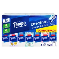 Tempo Taschentücher 830318, Original Design Edition, 4-lagig, 21x21cm 7322540787047 Tempo 420 Stück