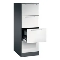 CP-Möbel Hängeregistraturschrank 146225411S10035 Asisto, schwarzgrau/lichtgrau, 4 Schubladen, 1-bahnig 4025314976434 CP-Möbel