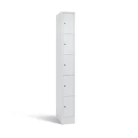 CP-Möbel Schließfachschrank S 2000 Classic 80700-10, Metall, 1 Abteil mit 5 Fächern, abschließbar, 24x195cm (BxH), lichtgrau 402531461079