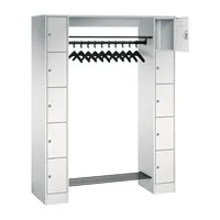 CP-Möbel Schließfachschrank 8070 80710-00, Metall, 2 Abteile mit 10 Fächern, abschließbar, 143x195cm (BxH), lichtgrau 4025314614114 CP-Mö