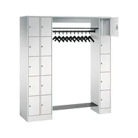 CP-Möbel Schließfachschrank 8070 80730-00, Metall, 3 Abteile mit 15 Fächern, abschließbar, 210x195cm (BxH), lichtgrau 4025314615524 CP-Mö