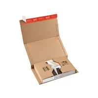 ColomPac Buchverpackung Universal CP 020.14 braun, für C4+, innen 330x270x80mm, Kraftliner Wellpappe 1-wellig 4033657201403 ColomPac