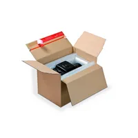 ColomPac Versandkarton Blitzbodenkarton CP141.201 braun, bis DIN A4, innen 304x216x130-220mm, Kraftliner Wellpappe 1-wellig 4033657141204