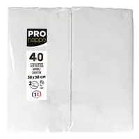 PROnappe Servietten SV623901I, weiß / Uni, 2-lagig, 38x38cm 3281516239017 PROnappe 40 Stück