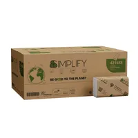 Papernet Falthandtücher Simplify 421588, 21x23cm, 2-lagig, Zickzack (V-Falz), weiß, Tissue 8024929000035 Papernet 3990 Blatt