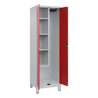 CP-Möbel Putzmittelschrank Classic Plus 080110-00-S10002 lichtgrau, verkehrsrot 60,0 x 50,0 x 195,0 cm, aufgebaut 4066681617575 CP-Möbel