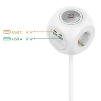 Hama Steckdosenwürfel ws 3-fach 223195 2xUSB-C/2xUSB-A 17W 1,4m m.Schalter