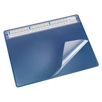 Laeufer Schreibunterlage Durella Soft 47605 mit Kalenderstreifen blau 65x50cm Kunststoff