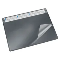 Laeufer Schreibunterlage Durella Soft 47656 mit Kalenderstreifen schwarz 65x50cm Kunststoff