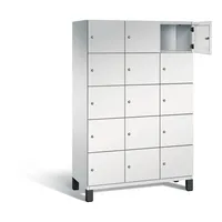 C+P Schließfachschrank Cambio 1.200 x 1.980 x 525 mm (B x H x T) 15 Fächer lichtgrau