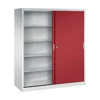 CP-Möbel Werkstattschrank 2169-00, Stahl abschließbar, 5 OH, 160 x 195 x 60 cm, rot/lichtgrau 4050646135921 CP-Möbel
