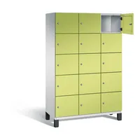 C+P Schließfachschrank Cambio 1.200 x 1.980 x 525 mm (B x H x T) 15 Fächer lichtgrau